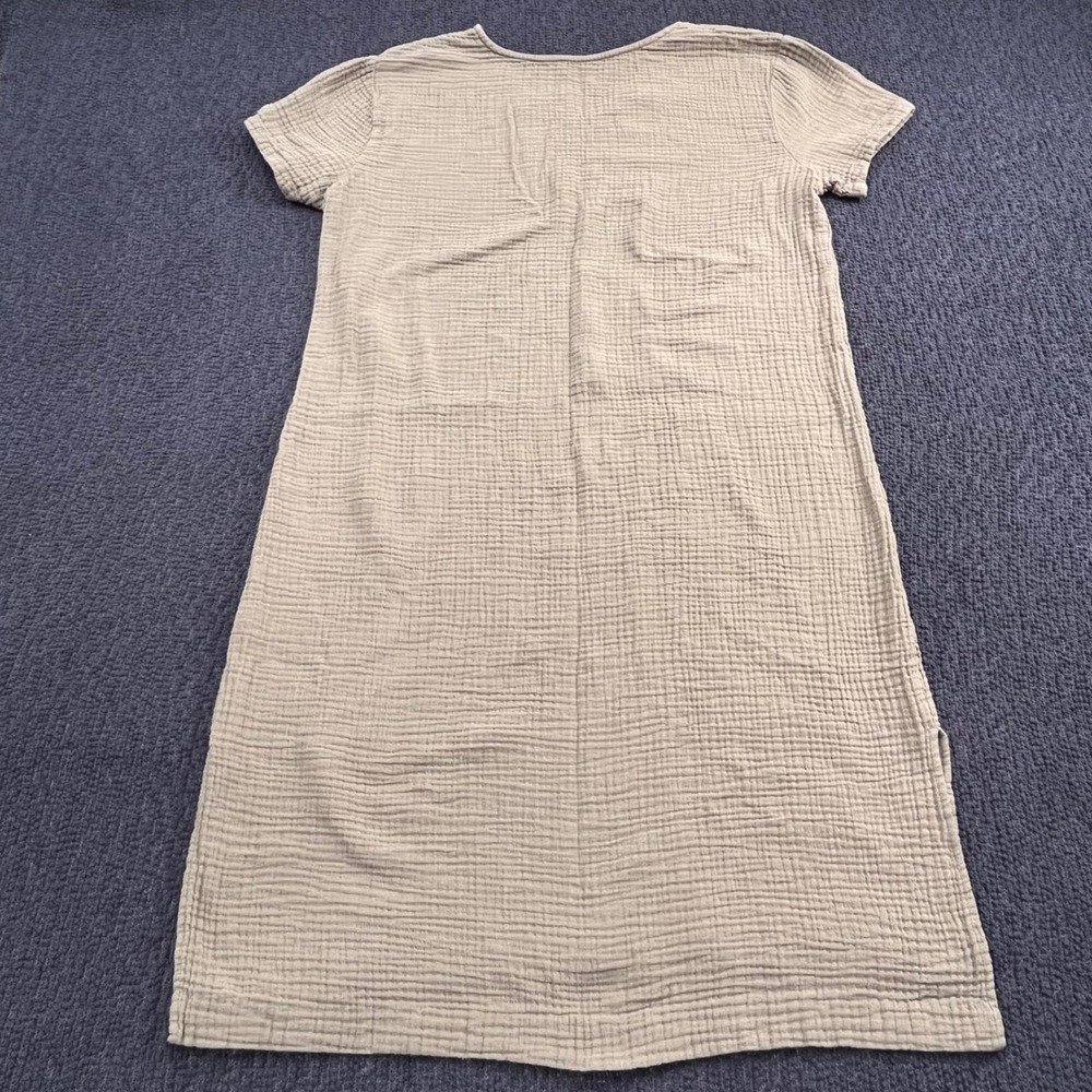 Jenni Kayne  Cypress Cotton Gauze V-Neck T-Shirt Dress Taupe Brown Small